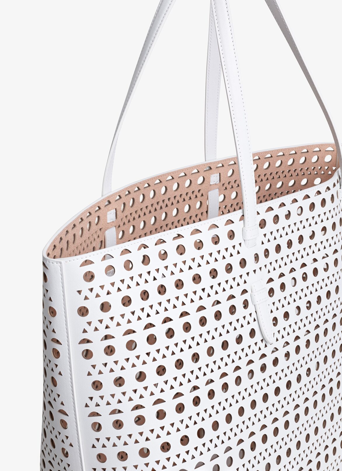 Mina 44 bag in optical perfo lux calfskin ALAÏA WHITE MINA 44 BAG IN OPTICAL PERFO LUX CALFSKIN